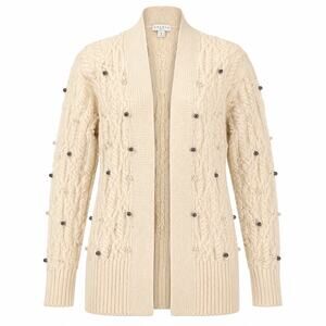 HYFVE Pearl Embellished Cable Knit Cardigan L